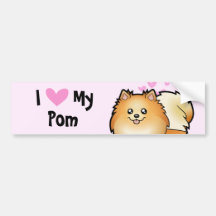 I Love My Pomeranian Bumper Stickers