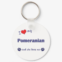 I Love My Pomeranian (Female Dog) keychains