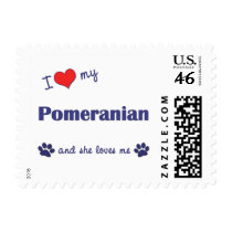 I Love My Pomeranian (Female Dog) Stamp