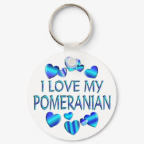 I Love My Pomeranian keychains
