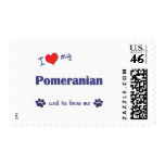 I Love My Pomeranian (Male Dog) postage