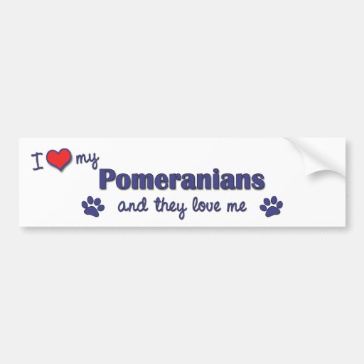 I Love My Pomeranians (Multiple Dogs) Bumper Sticker
