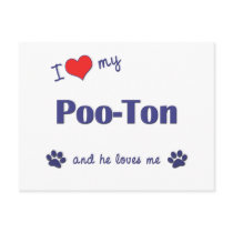I Love My Poo-Ton (Male Dog) postcards by dogadoodle I Love My Poo-Ton (Male Dog) postcards