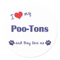 I Love My Poo-Tons (Multiple Dogs) stickers