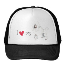 I Love my Poodle Hats