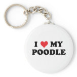 I Love My Poodle Keychain