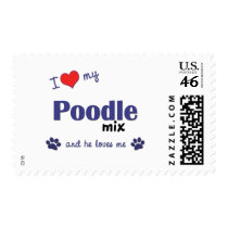 I Love My Poodle Mix (Male Dog) postage