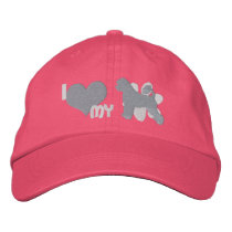 I Love my Portuguese Water Dog Pnk Embroidered Hat embroidered hats by MenagerieMayhem I Love my Portuguese Water Dog Pnk Embroidered Hat embroidered hats