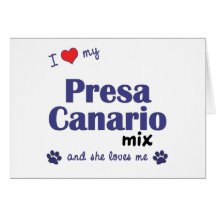 I Love My Presa Canario Mix (Female Dog) Greeting Card