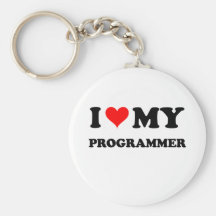 I Love My Programmer Keychain