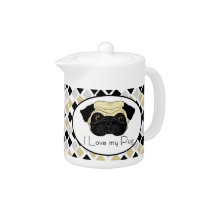I Love my Pug teapots