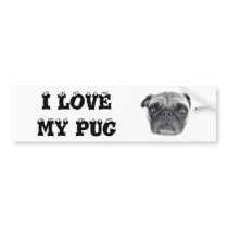 I love my pug bumper sticker bumper stickers by flowingcreek I love my pug bumper sticker bumper stickers