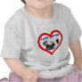 I Love My Pug Heart Design Tee Shirt