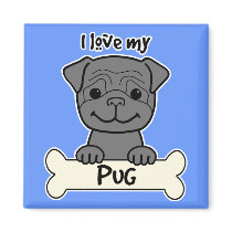I Love My Pug Magnets