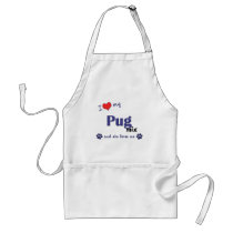 I Love My Pug Mix (Female Dog) aprons by muttybuddy I Love My Pug Mix (Female Dog) aprons