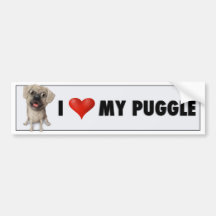 I Love My Puggle 2 Bumper Sticker