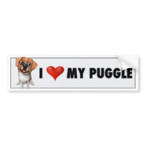 I Love My Puggle Bumper Sticker