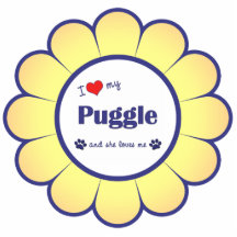 I Love My Puggle (Female Dog) Acrylic Cut Outs