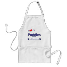 I Love My Puggles (Multiple Dogs) Apron