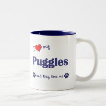 I Love My Puggles (Multiple Dogs) Mugs