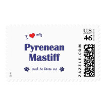 I Love My Pyrenean Mastiff (Male Dog) Postage Stamp