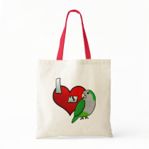 I Love my Quaker Parrot bags by MenagerieMayhem I Love my Quaker Parrot bags