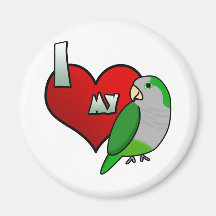 I Love my Quaker Parrot Fridge Magnets