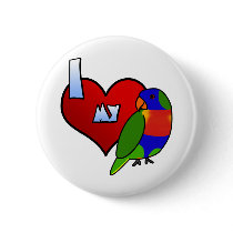 I Love my Rainbow Lorikeet buttons