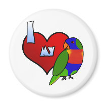 I Love my Rainbow Lorikeet magnets