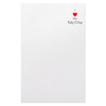 I Love My Rally-O Dog Stationery Design