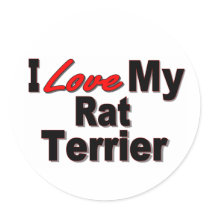 I Love My Rat Terrier Dog Gifts and Apparel stickers