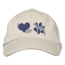 I Love my Rat Terrier Embroidered Hat (Purple)