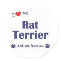 I Love My Rat Terrier (Female Dog) stickers