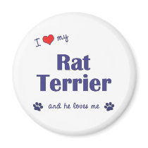 I Love My Rat Terrier (Male Dog) magnets