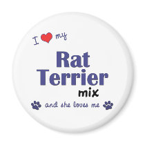 I Love My Rat Terrier Mix (Female Dog) magnets