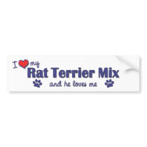 I Love My Rat Terrier Mix (Male Dog) bumper stickers