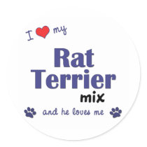 I Love My Rat Terrier Mix (Male Dog) stickers