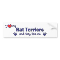 I Love My Rat Terriers (Multiple Dogs) Bumper Sticker