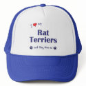 I Love My Rat Terriers (Multiple Dogs) hats