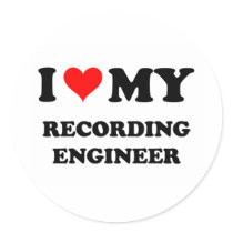 I Love My Recording Engineer Round Stickers