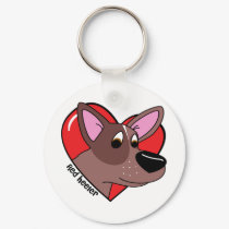I Love my Red Heeler Keychain