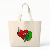 I Love my Red Sided Eclectus Bag