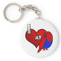 I Love my Red Sided Eclectus Keychain