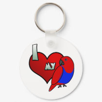 I Love my Red Sided Eclectus Keychain by MenagerieMayhem I Love my Red Sided Eclectus Keychain