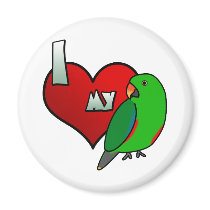 I Love my Red Sided Eclectus Magnets