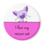 I Love My Rescue Cat Magnet
