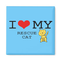 I Love My Rescue Cat Magnet