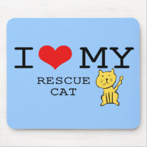 I Love My Rescue Cat Mousepad