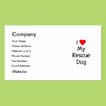 I Love My Rescue Dog Business Cards