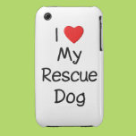 I Love My Rescue Dog iPhone 3 Cases